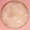 Large Rose Quartz Agate Wall Clock - Luxury Natural Stone Wall Decor