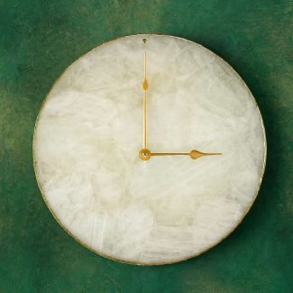 White Agate Large Wall Clock