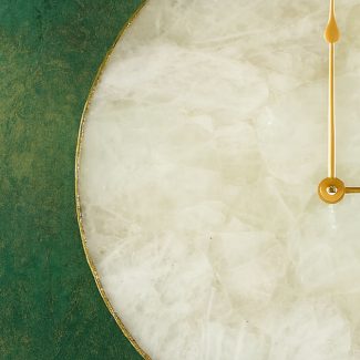 White Agate Large Wall Clock