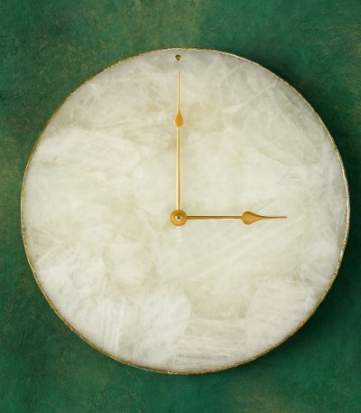 White Agate Large Wall Clock